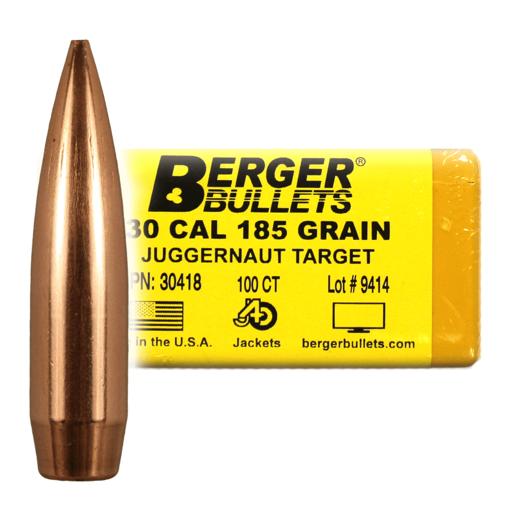 BERGER BULLETS MATCH TARGET 30 CALIBER (.308") 185GR JUGGERNAUT TARGET BULLETS -